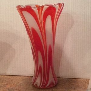 Teleflora peppermint glass vase.